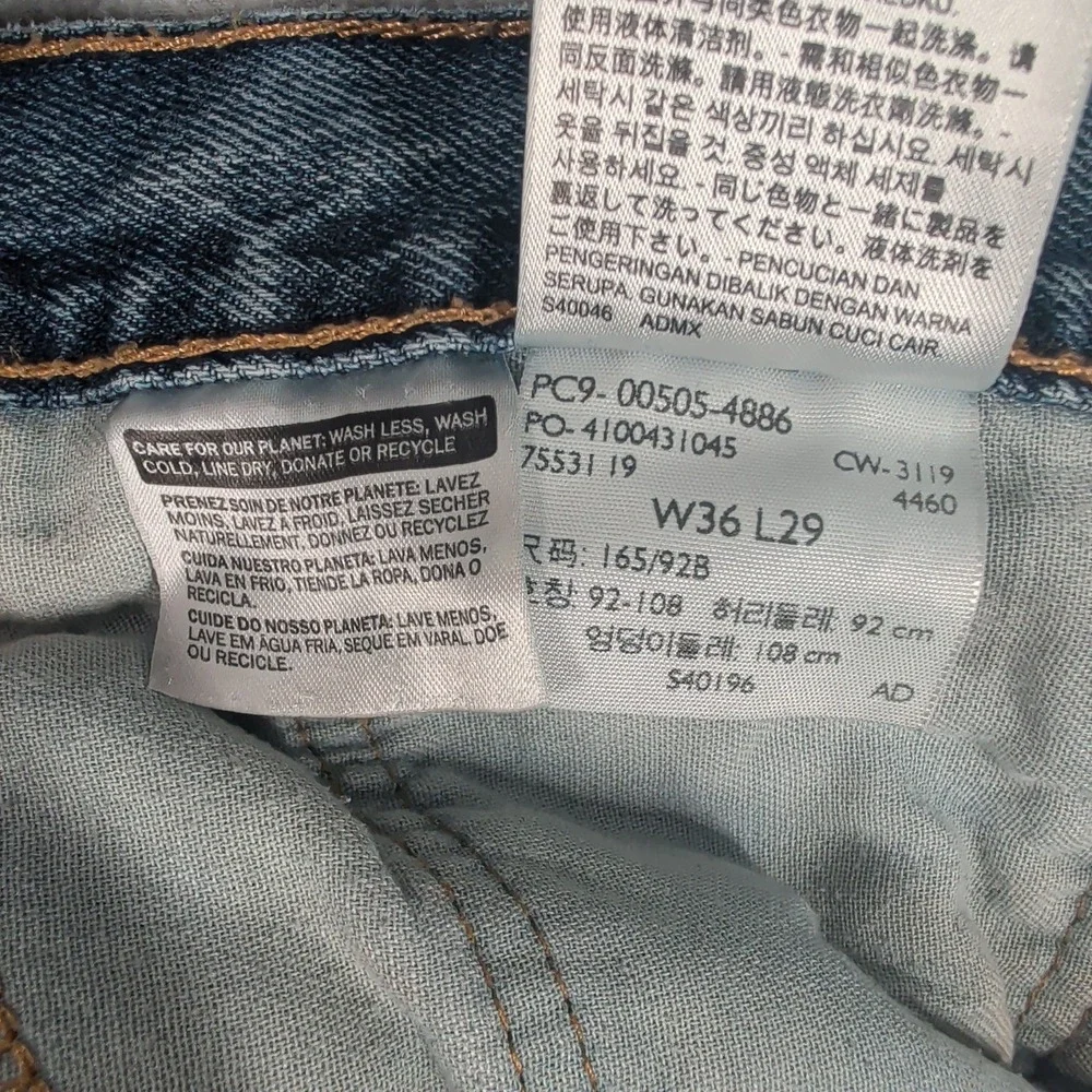 Levi's 505 Jeans Mens 36x29 Blue Regular Fit Straight Leg Denim Casual Everyday